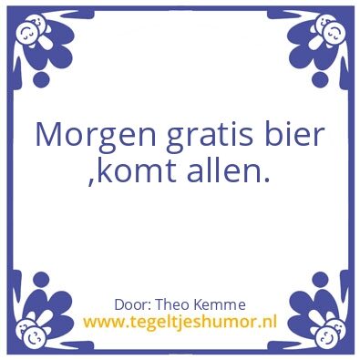 Tegeltje: bier