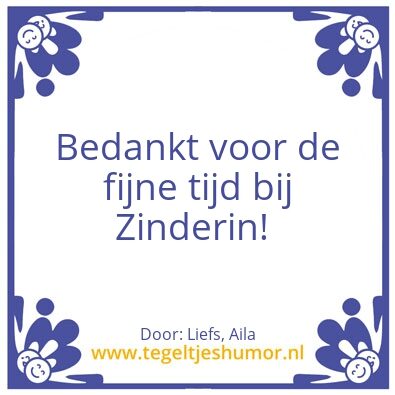Tegeltje: Bedankt