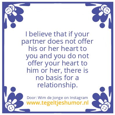 Tegeltje: Being in a relationship.
