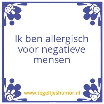Tegeltje: Allergisch