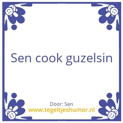 Tegeltje: Sen guzelsin
