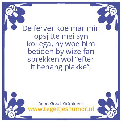 Tegeltje: De ferver