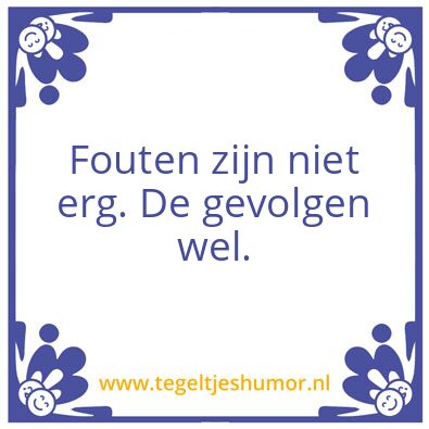 Tegeltje: Fouten