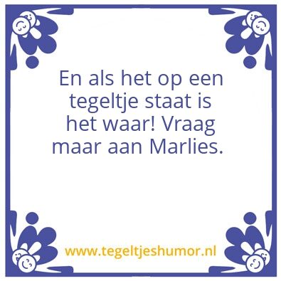 Tegeltje: Waar