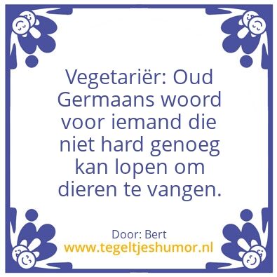 Tegeltje: vegetariers