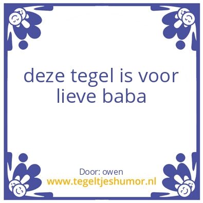 Tegeltje: baba tegel
