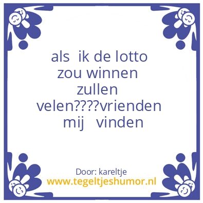 Tegeltje: lotto