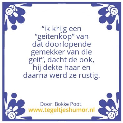 Tegeltje: â€œGeitenkopâ€