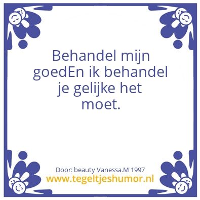 Tegeltje: elkaar juist behandelen