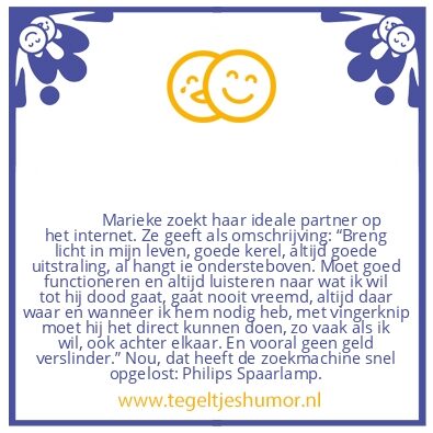 Tegeltje: Partner gezocht