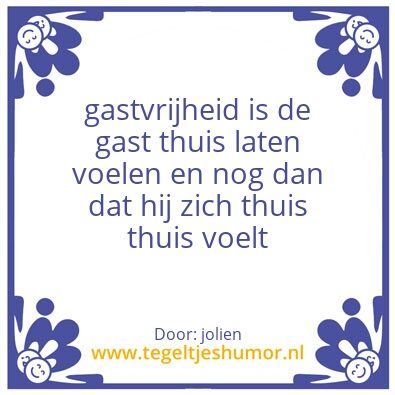Tegeltje: spreuk gastvrijheid