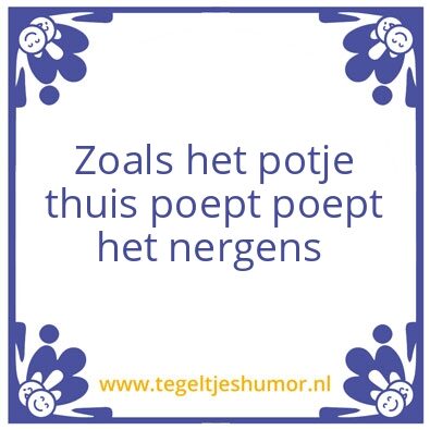 Tegeltje: Eigen potje