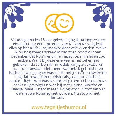 Tegeltje: K3