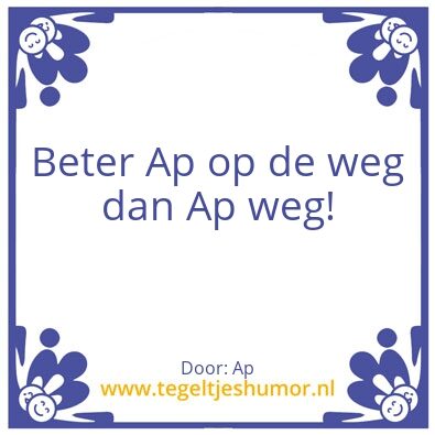 Tegeltje: Ap