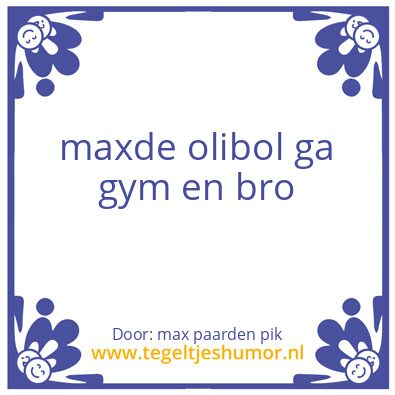 Tegeltje: max paarden pik