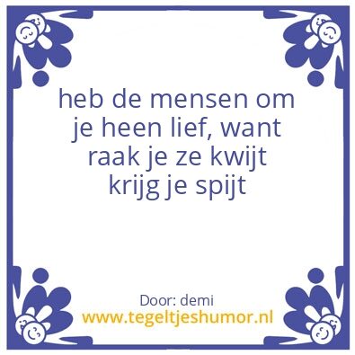 Tegeltje: lief