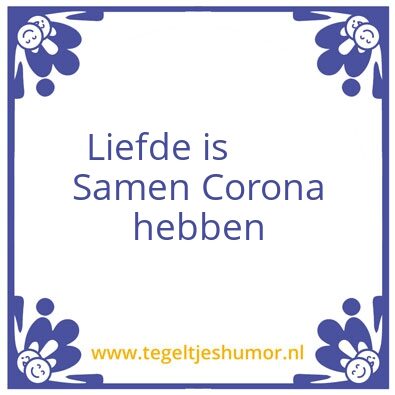 Tegeltje: Corona