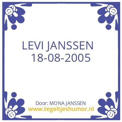 Tegeltje: LEVI JANSSEN