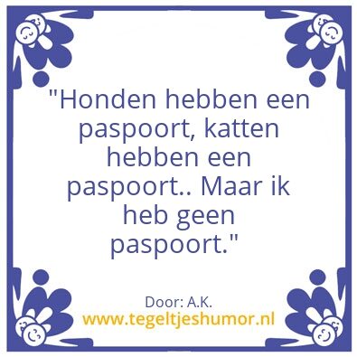 Tegeltje: Paspoort