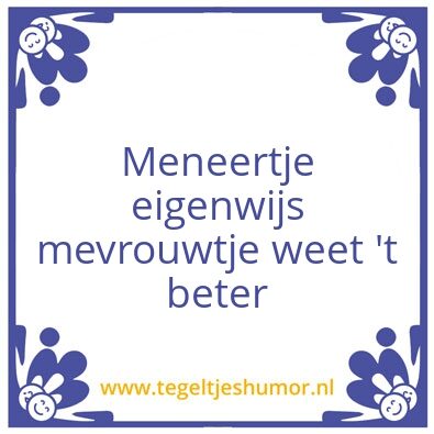 Tegeltje: Meneer en mevrouwtje