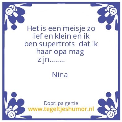 Tegeltje: nina