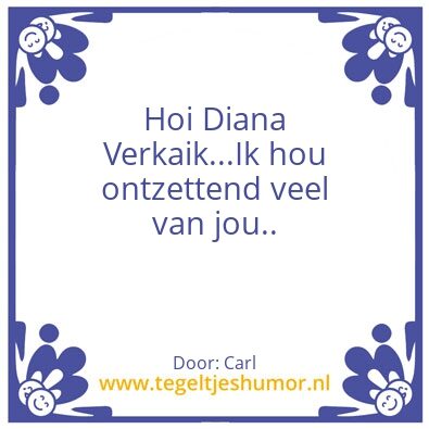 Tegeltje: Hoi Diana