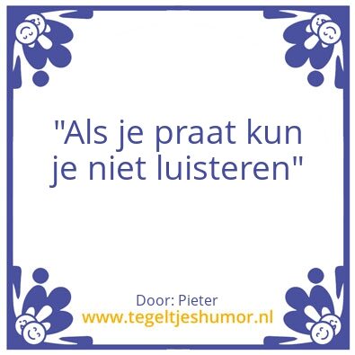 Tegeltje: praten
