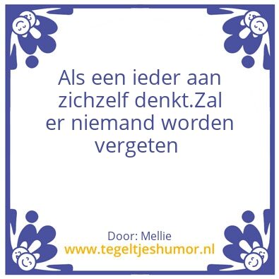 Tegeltje: Denk