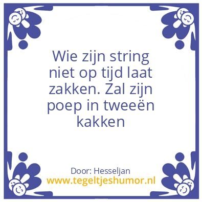 Tegeltje: String