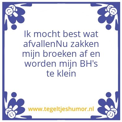 Tegeltje: Afvallen