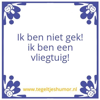 Tegeltje: vliegtuig