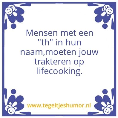 Tegeltje: Lifecooking