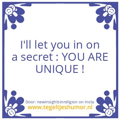 Tegeltje: I’ll let you in on a secret :