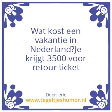 Tegeltje: Vacaantie