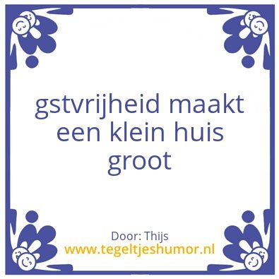 Tegeltje: gastvrijheid
