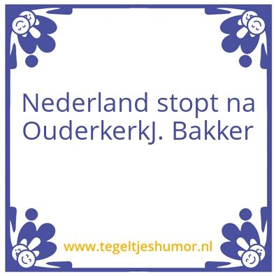 Tegeltje: J. Bakker