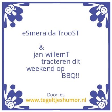 Tegeltje: bbq