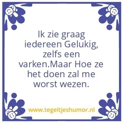 Tegeltje: Gelukig