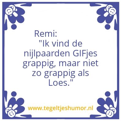 Tegeltje: nijlpaarden gifjes