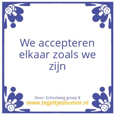 Tegeltje: Tegel groep 8