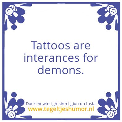Tegeltje: the devil jaweh is a lier