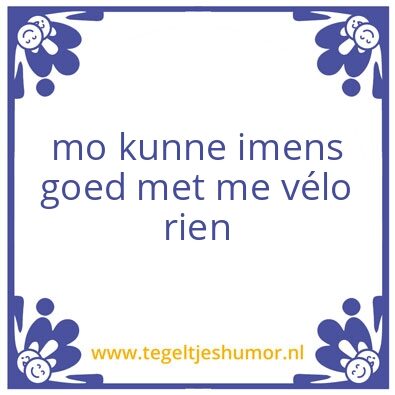 Tegeltje: velo