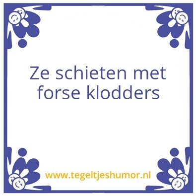 Tegeltje: Ipv losse flodders