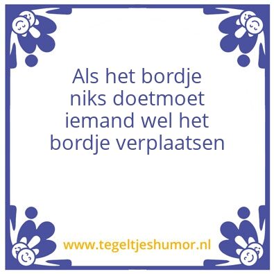 Tegeltje: Bordje
