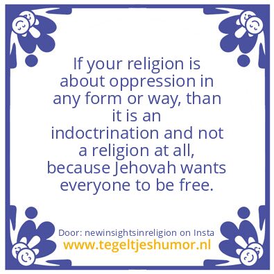 Tegeltje: Opression Called Religion.