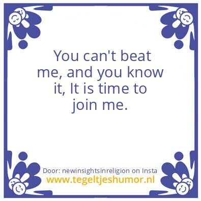 Tegeltje: Fine By Me !