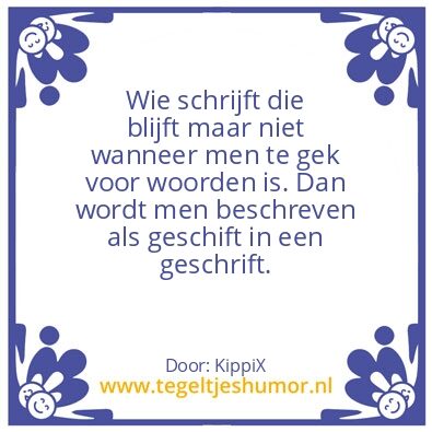 Tegeltje: Geschrift