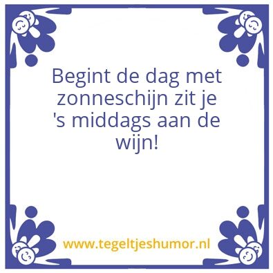 Tegeltje: Zonneschijn