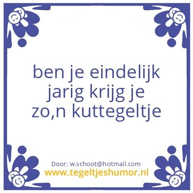 Tegeltje: jarig