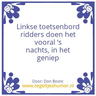 Tegeltje: Toetsenbord ridders
